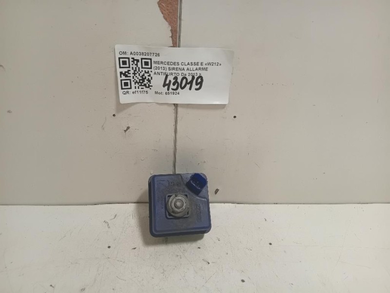 Sirena Allarme Antifurto A0038207726 Mercedes Classe E W212 2013