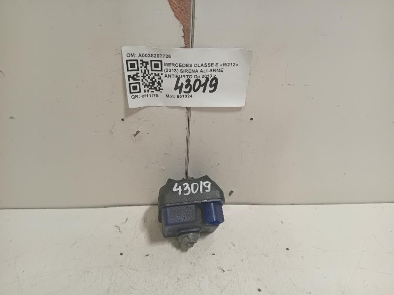 Sirena Allarme Antifurto A0038207726 Mercedes Classe E W212 2013