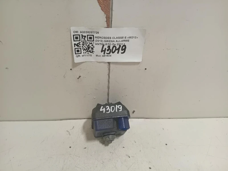 Sirena Allarme Antifurto A0038207726 Mercedes Classe E W212 2013