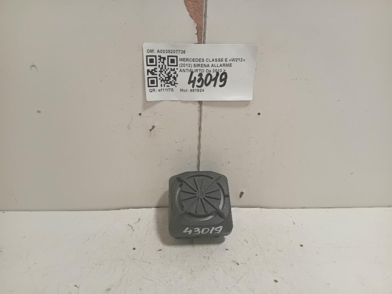 Sirena Allarme Antifurto A0038207726 Mercedes Classe E W212 2013
