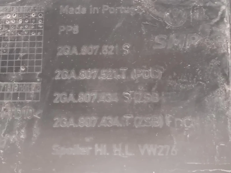 Paraurti POST 2GA807521T Volkswagen T-roc 2017