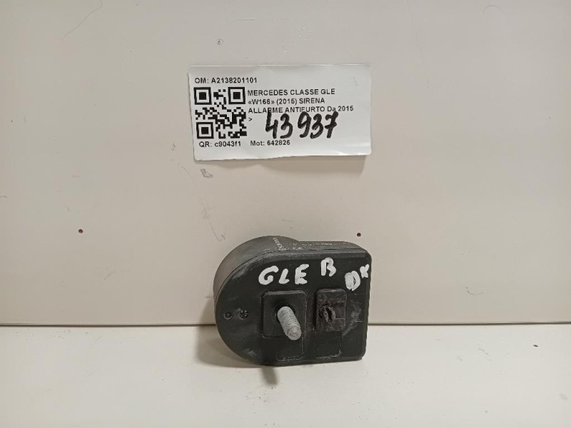 Sirena Allarme Antifurto A2138201101 Mercedes Classe GLE W166 2015