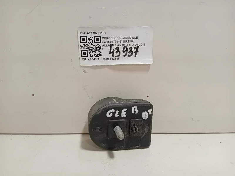 Sirena Allarme Antifurto A2138201101 Mercedes Classe GLE W166 2015