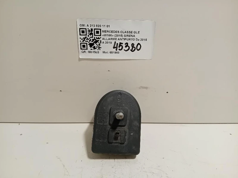 Sirena Allarme Antifurto A 213 820 11 01 Mercedes Classe GLE W166 2015