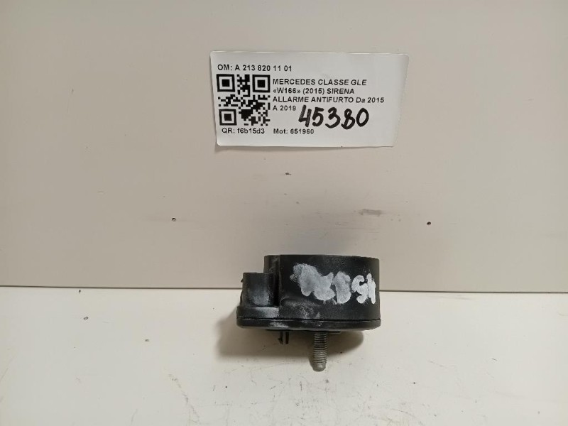 Sirena Allarme Antifurto A 213 820 11 01 Mercedes Classe GLE W166 2015