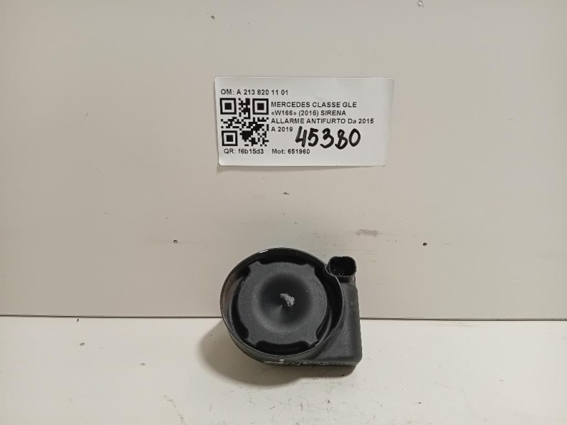 Sirena Allarme Antifurto A 213 820 11 01 Mercedes Classe GLE W166 2015
