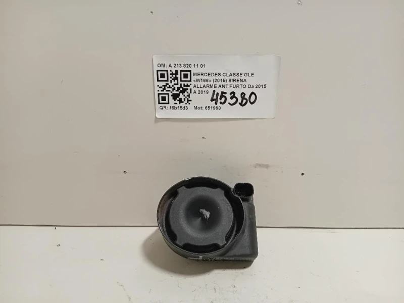 Sirena Allarme Antifurto A 213 820 11 01 Mercedes Classe GLE W166 2015