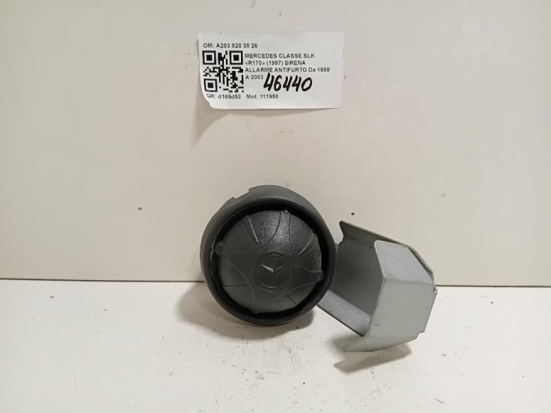 Sirena Allarme Antifurto A203 820 38 26 Mercedes Classe SLK R170 1997