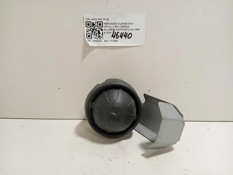 Sirena Allarme Antifurto A203 820 38 26 Mercedes Classe SLK R170 1997