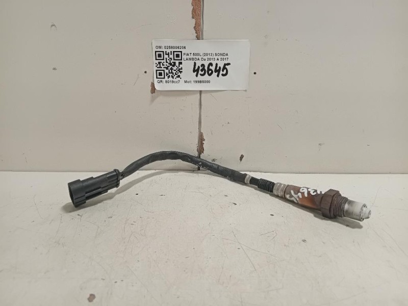 Sonda Lambda 0258006206 Fiat 500L 2013