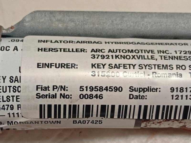 Air-bag A Tendina DX 519584590 Fiat 500L 2013