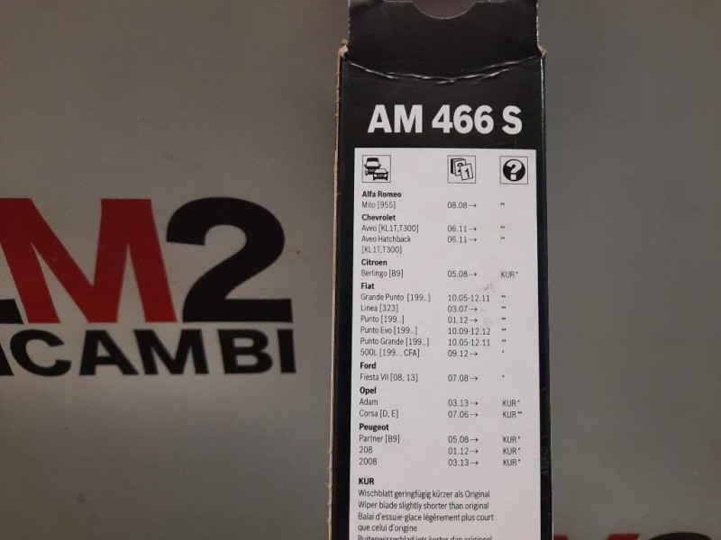 Spazzola Tergicristallo AM466S BOSCH COPPIA NUOVO Peugeot 2008 I 2013