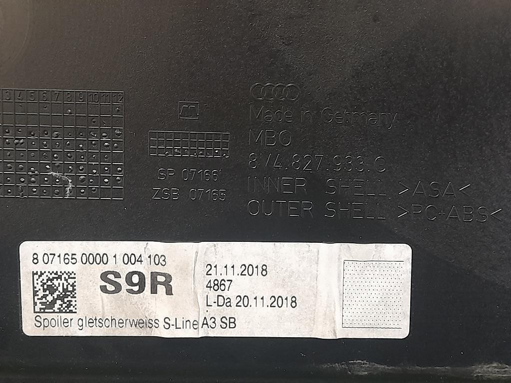 Spoiler Frangivento POST 3V4827933 Audi A3 8VF Sportback 2016