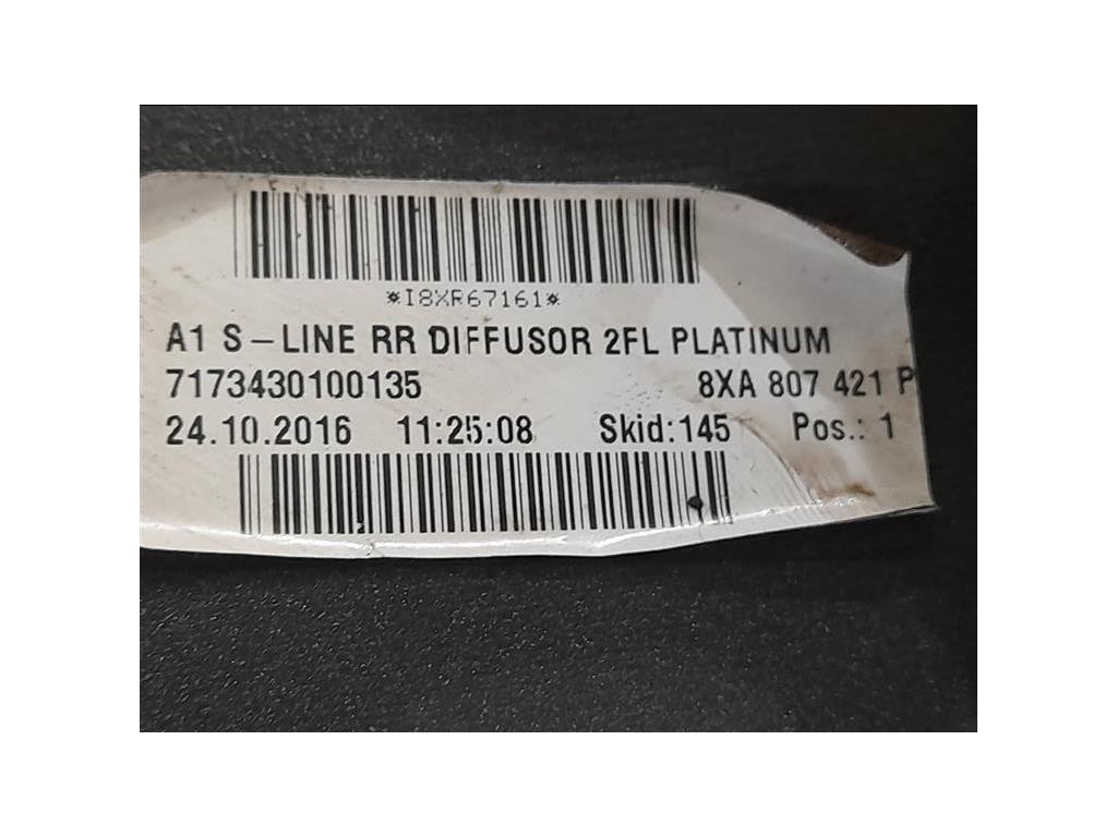 Spoiler Paraurti POST 8XA807421P Audi A1 8XF Sportback 2015