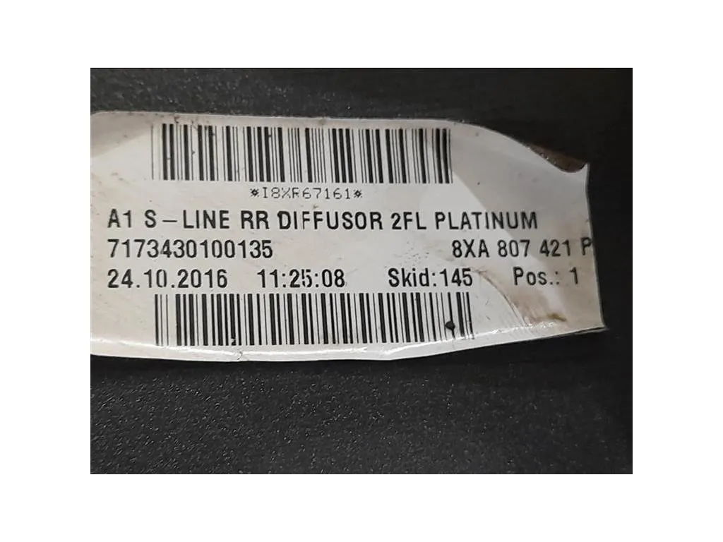 Spoiler Paraurti POST 8XA807421P Audi A1 8XF Sportback 2015