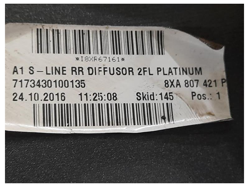 Spoiler Paraurti POST 8XA807421P Audi A1 8XF Sportback 2015