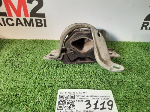 Supporto Gomma Motore DX 51792716 Fiat 500 II 2008