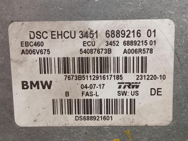 Pompa ABS ANT 34516889216 Bmw Serie 5 G30 Berlina 2016