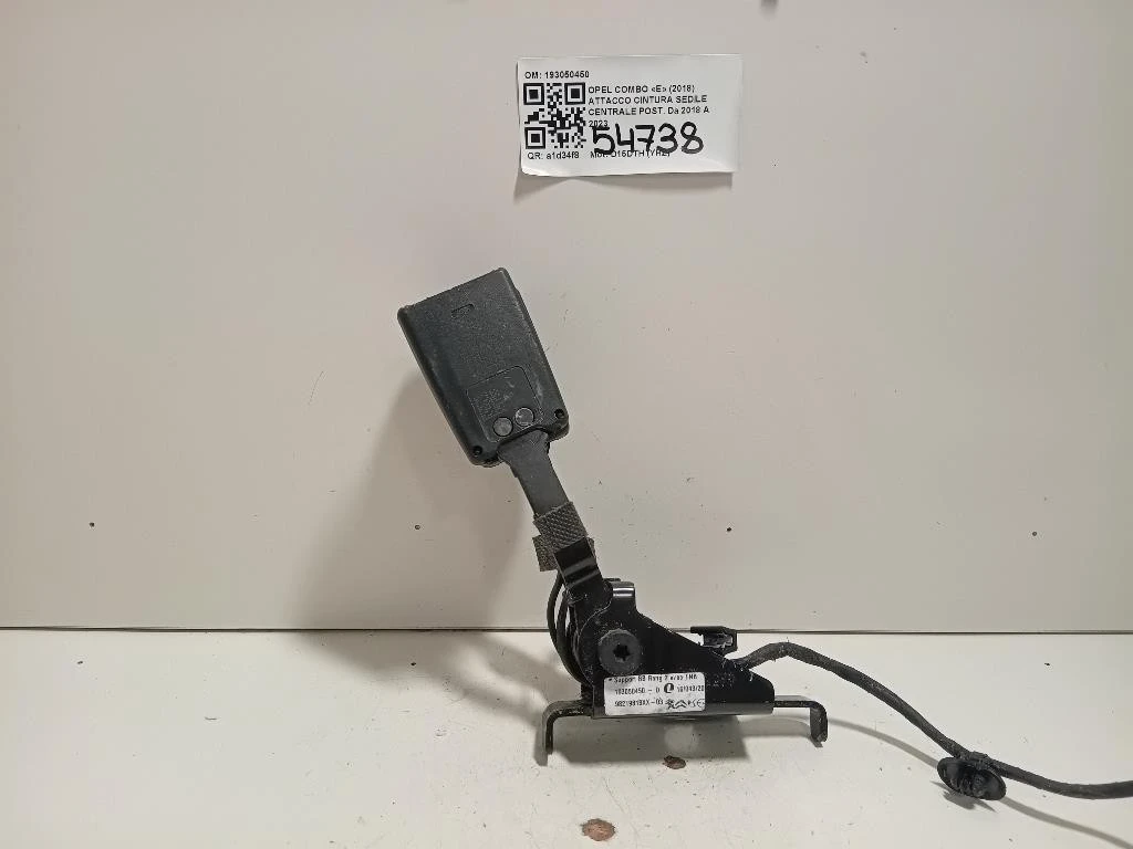 Attacco Cintura Sedile Centrale POST 193050450 Opel Combo E 2018
