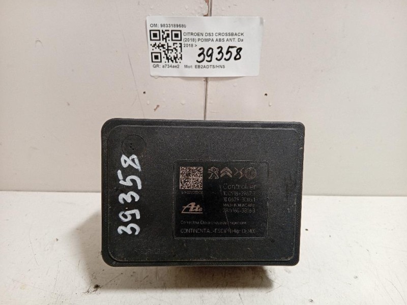Pompa ABS ANT 9833189680 Citroen DS3 Crossback 2018