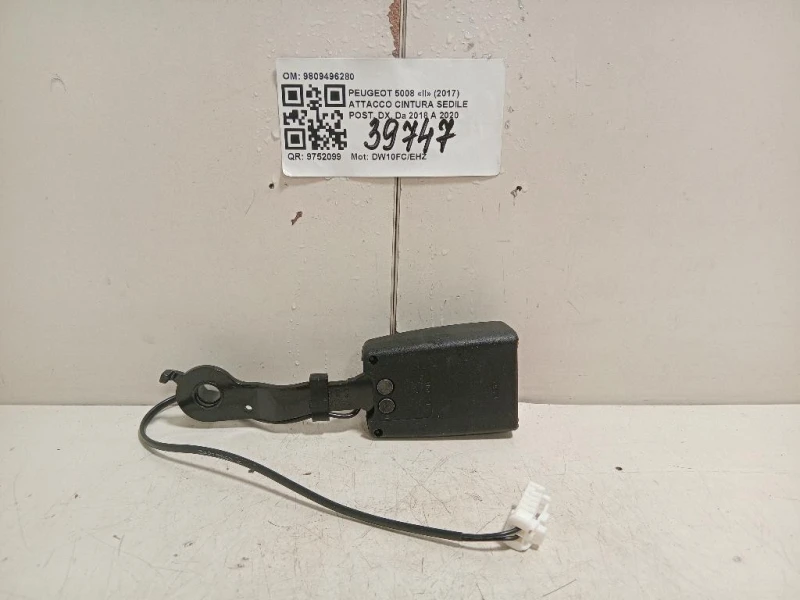 Attacco Cintura Sedile POST DX 9809496280 Peugeot 5008 II 2017