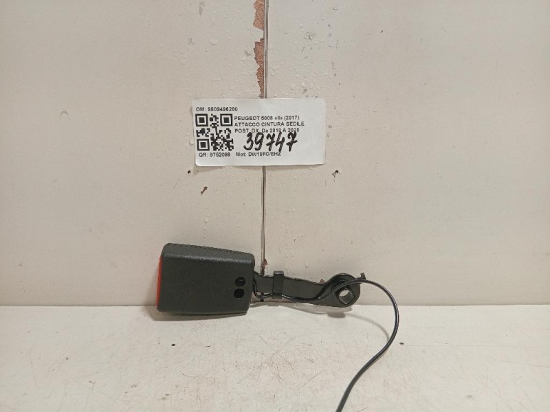 Attacco Cintura Sedile POST DX 9809496280 Peugeot 5008 II 2017
