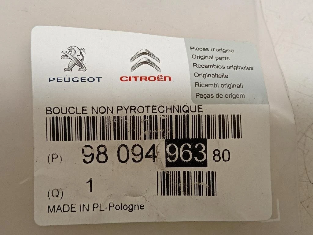 Attacco Cintura Sedile POST SX 9809496390 Peugeot 5008 II 2017