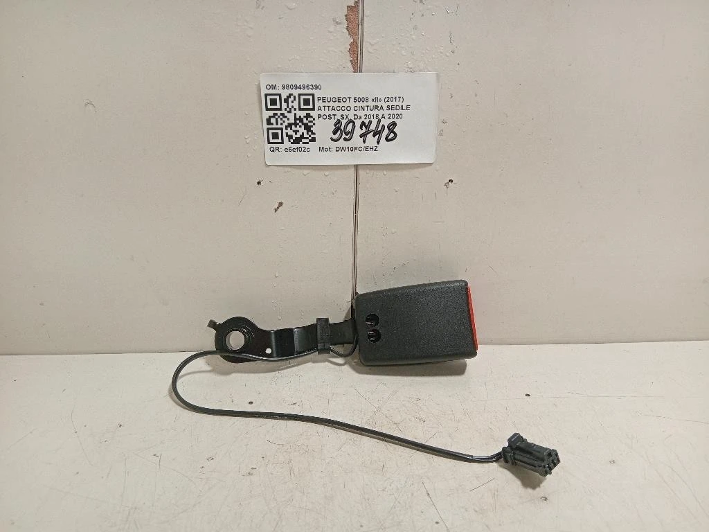 Attacco Cintura Sedile POST SX 9809496390 Peugeot 5008 II 2017