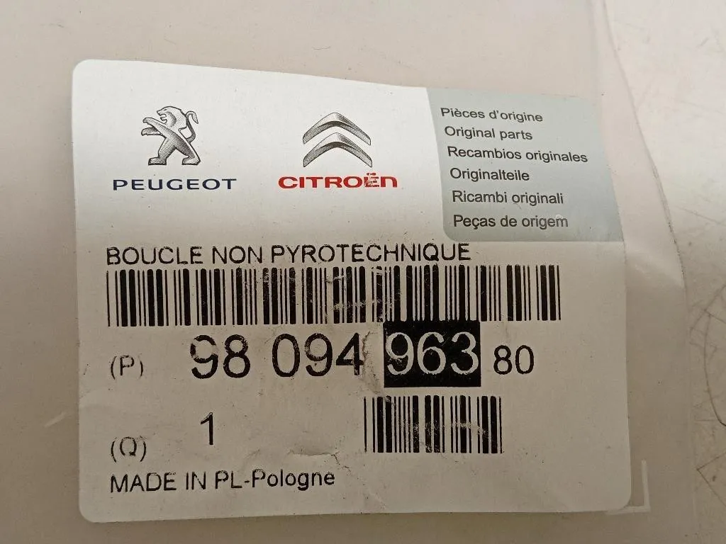 Attacco Cintura Sedile POST SX 9809496390 Peugeot 5008 II 2017