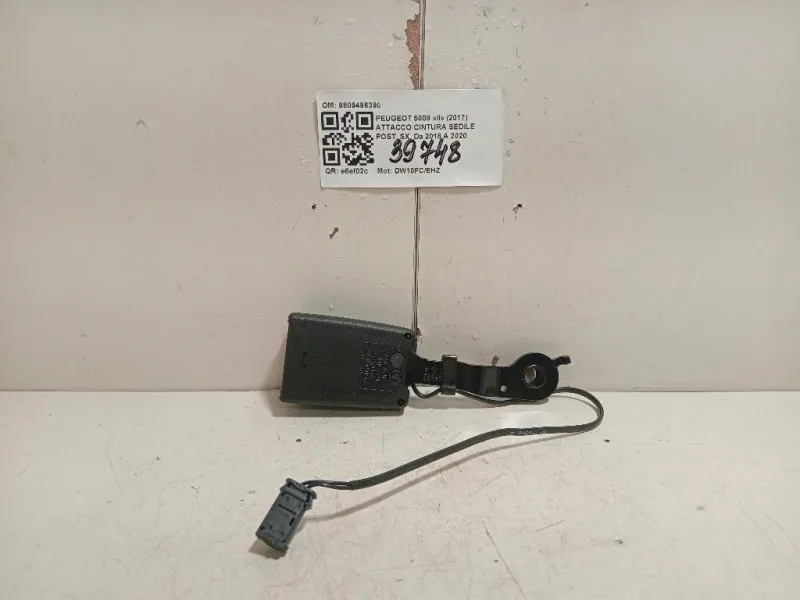 Attacco Cintura Sedile POST SX 9809496390 Peugeot 5008 II 2017