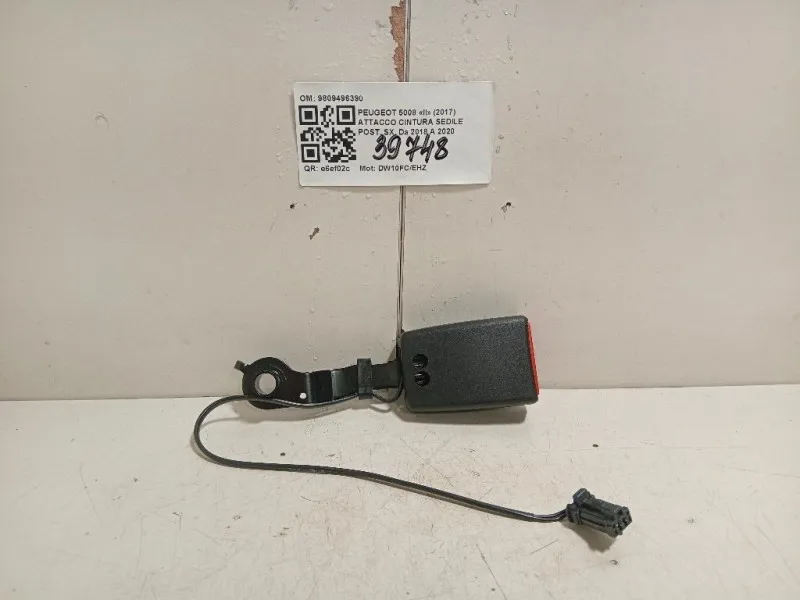 Attacco Cintura Sedile POST SX 9809496390 Peugeot 5008 II 2017