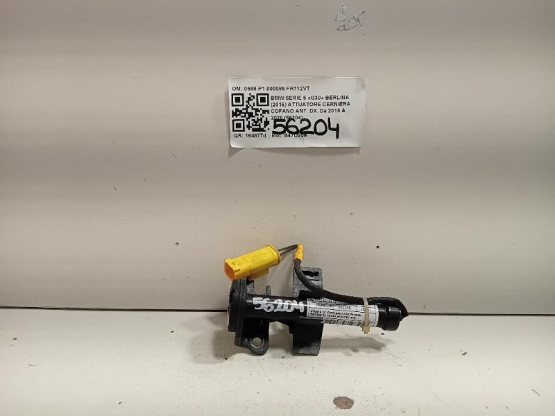 Attuatore Cerniera Cofano ANT DX 0589-P1-000095 Bmw Serie 5 G30 Berlina 2016