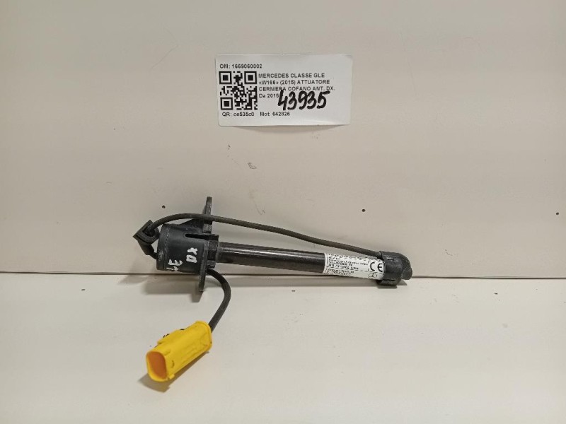 Attuatore Cerniera Cofano ANT DX 1669060002 Mercedes Classe GLE W166 2015