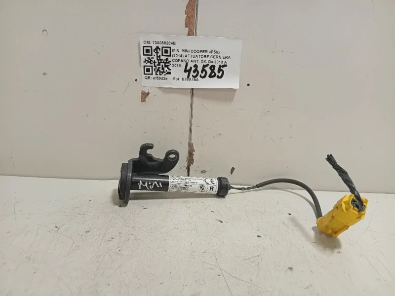 Attuatore Cerniera Cofano ANT DX 730058204B Mini MINI Cooper F56 2014