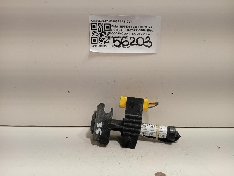 Attuatore Cerniera Cofano ANT SX 0589-P1-000095 Bmw Serie 5 G30 Berlina 2016