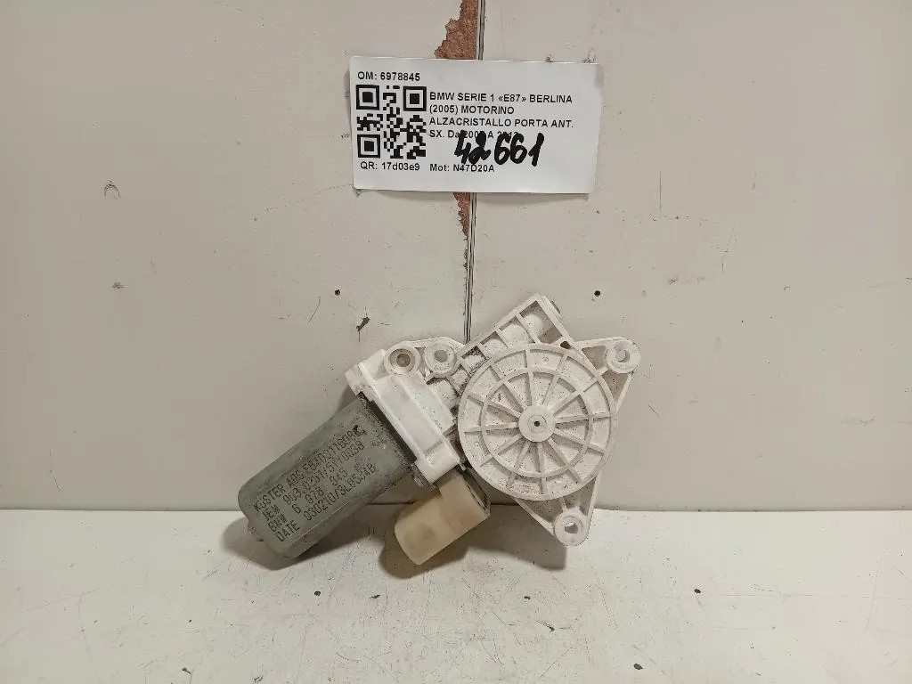 Motorino Alzacristallo Porta ANT SX 6978845 Bmw Serie 1 E87 Berlina 2005