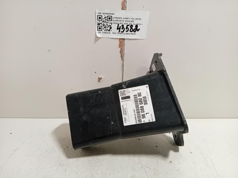 Supporto Spoiler Paraurti ANT SX 9808868080 SX Citroen Jumpy IV 2016