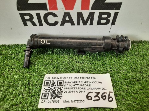 Attuatore Spruzzatore Lavafari DX 7380422 F20 F21 F30 F32 F33 F36 Bmw Serie 2 F22 Coupe 2014