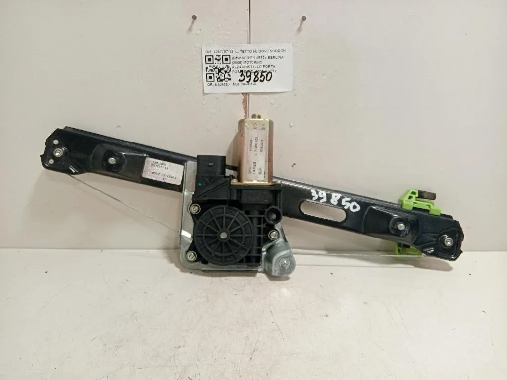 Motorino Alzacristallo Porta POST SX 7067797-13 Bmw Serie 1 E87 Berlina 2005