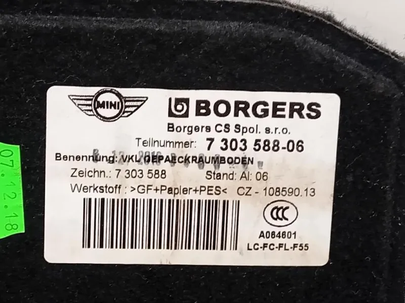 Tappetino Bagagliaio 730358806 Mini MINI Cooper F56 2018