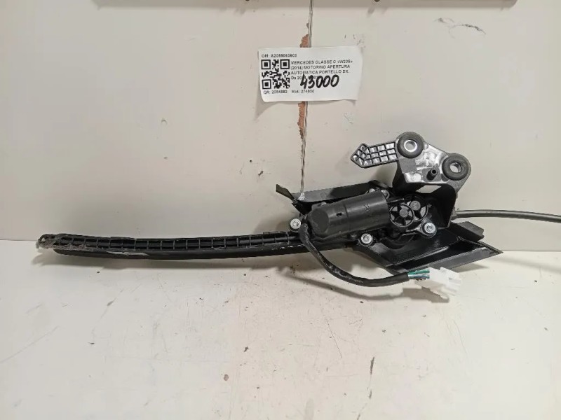 Motorino Apertura Automatica Portello DX A2059063603 Mercedes Classe C W205 2014