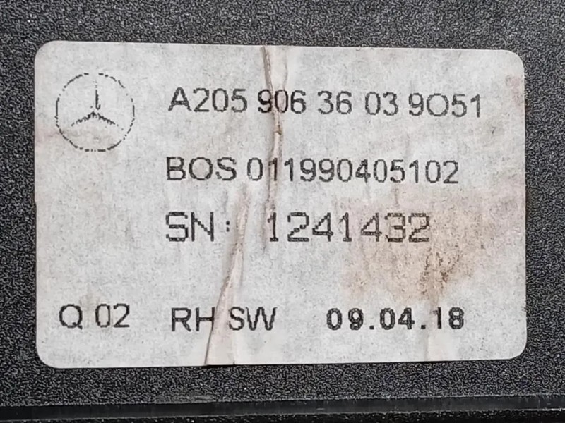 Motorino Apertura Automatica Portello DX A2059063603 Mercedes Classe C W205 2014