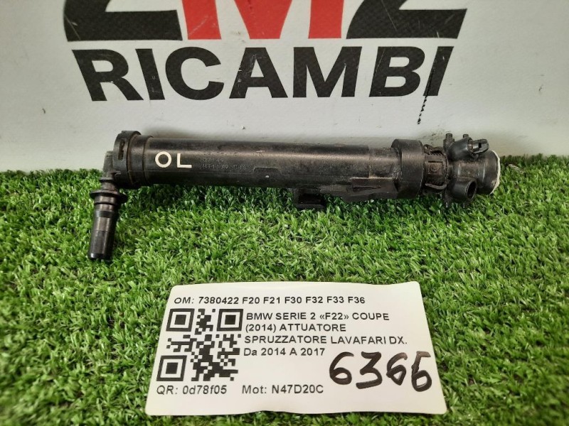 Attuatore Spruzzatore Lavafari DX 7380422 F20 F21 F30 F32 F33 F36 Bmw Serie 2 F22 Coupe 2014
