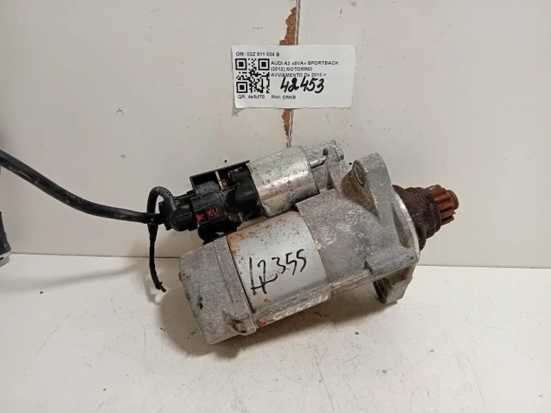 Motorino Avviamento 02Z 911 024 B Audi A3 8VA Sportback 2012