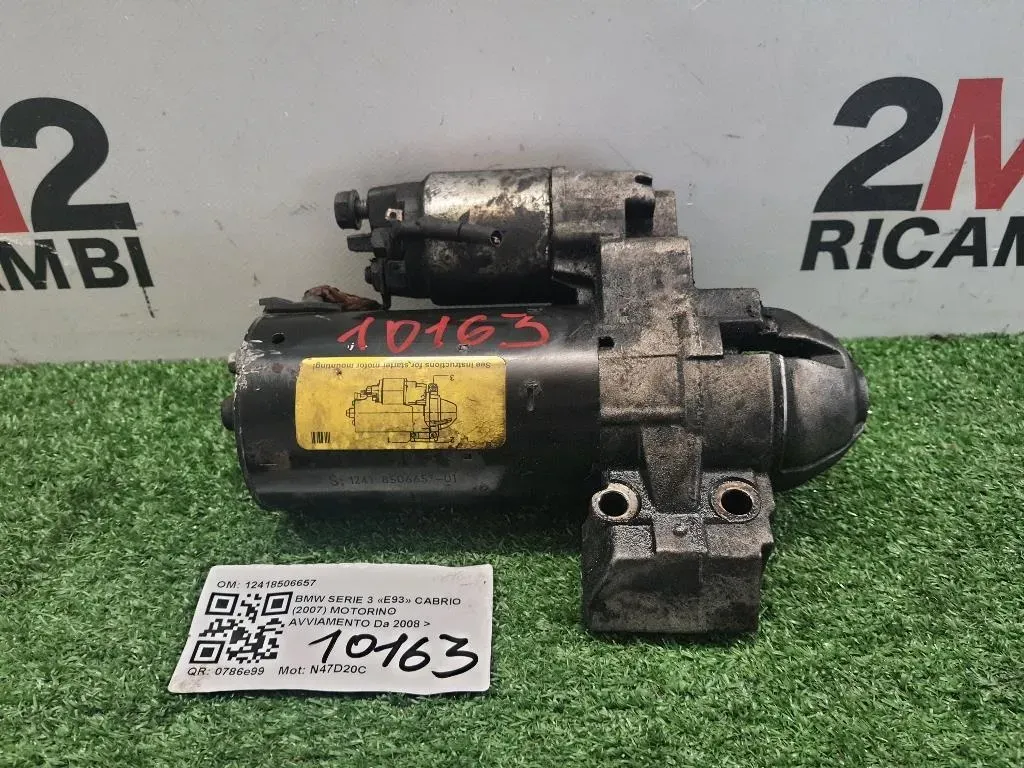 Motorino Avviamento 12418506657 Bmw Serie 3 E93 Cabrio 2007