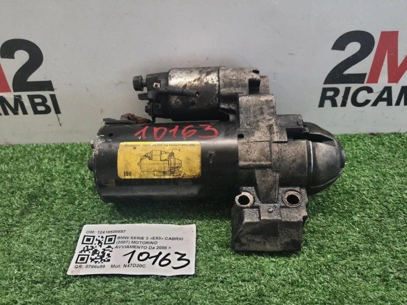 Motorino Avviamento 12418506657 Bmw Serie 3 E93 Cabrio 2007