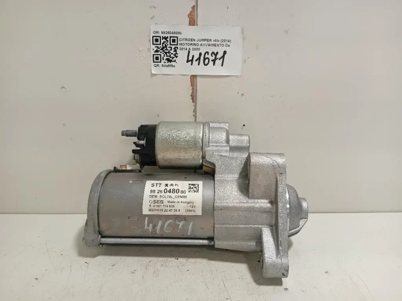 Motorino Avviamento 9826048080 Citroen Jumper III 2014