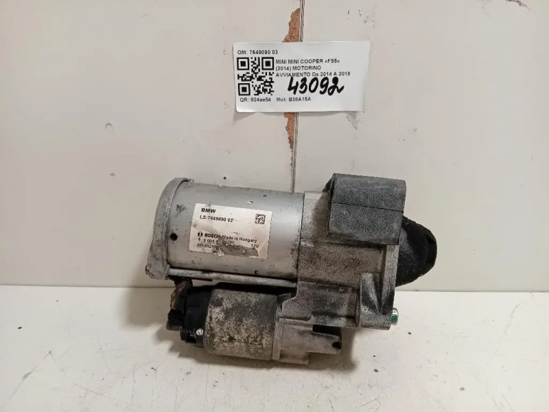 Motorino Avviamento 7649090 03 Mini MINI Cooper F55 2014