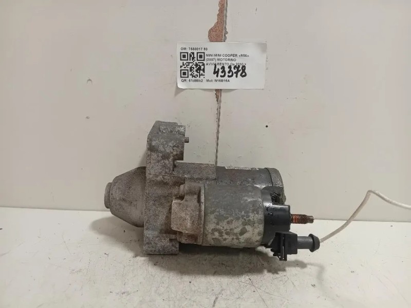 Motorino Avviamento 7550017 80 Mini MINI Cooper R56 2007