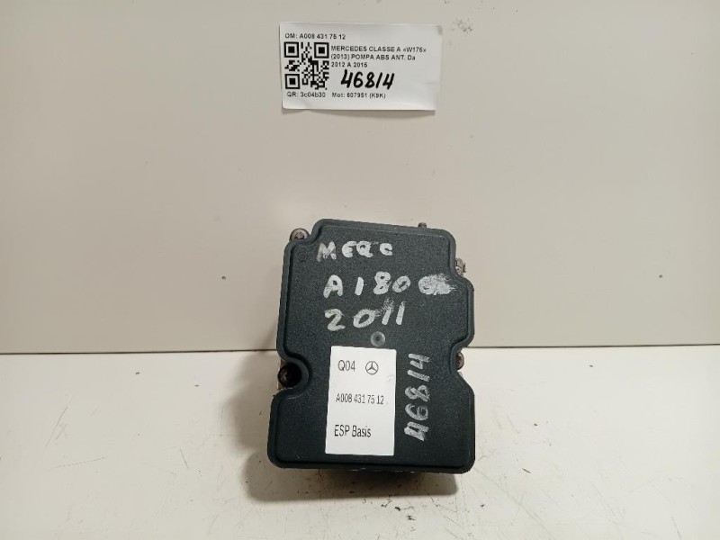 Pompa ABS ANT A008 431 75 12 A0084317512 Mercedes Classe A W176 2013